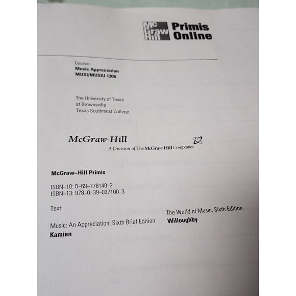 Music Appreciation (MUSI/MUSIU 1306) Custom Version for The University of Texas - Picture 3 of 5